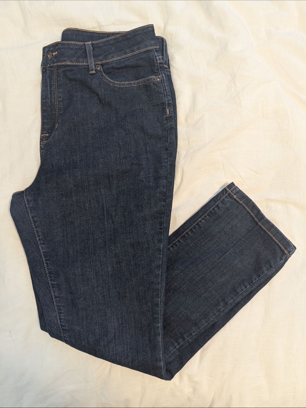 L.L. Bean Classic Fit Dark Wash Blue Denim Jeans Size 12 Reg